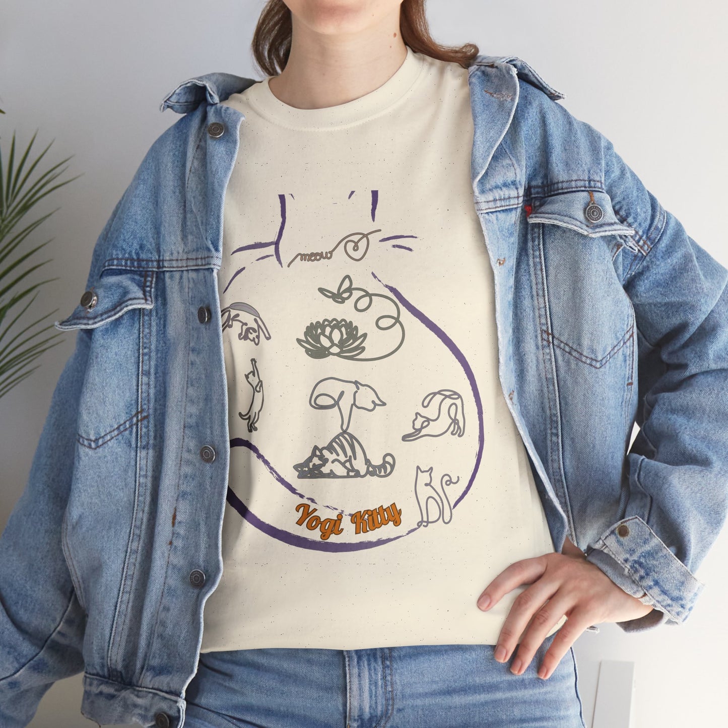 Yogi Kitty V8. Tee - Whimsical Yoga Cat Art