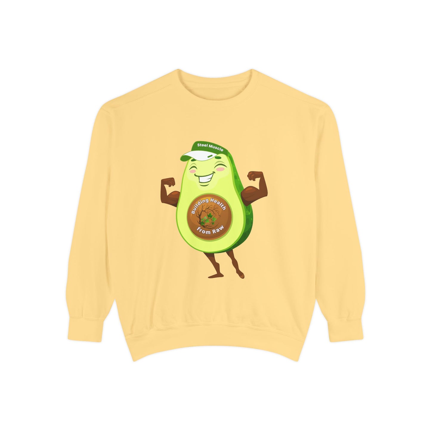 Funny Avocado Sweatshirt | Why Choose Raw Knowledge v3-2 – Cute Unisex Cozy Top for Foodies and Healthy Living