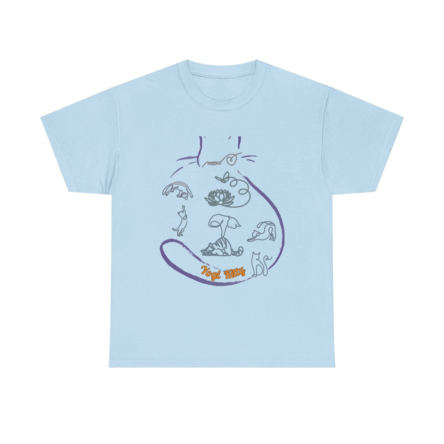 Yogi Kitty V8. Tee - Whimsical Yoga Cat Art