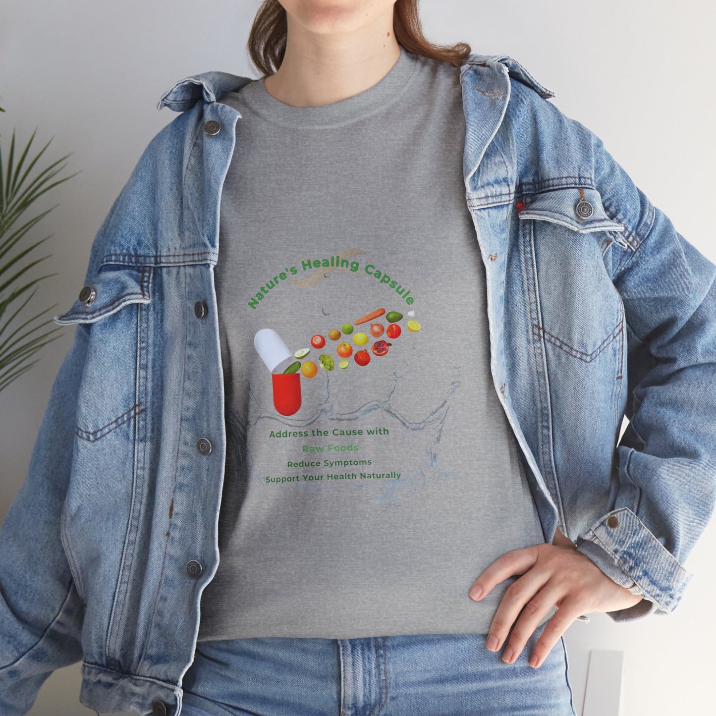 Vibrant Health Inspiration Tee – Nature’s Healing Capsule Raw Food Design | Why Choose Raw Knowledge v6.2