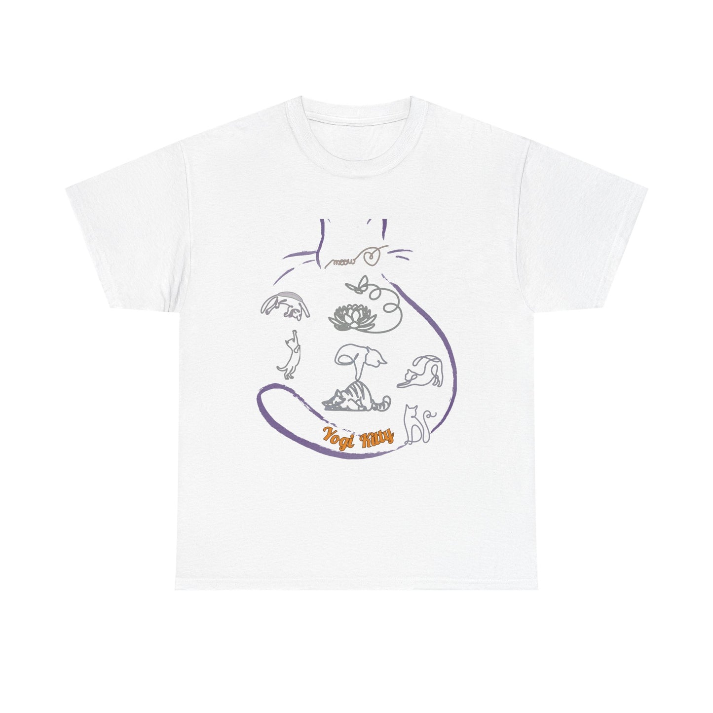 Yogi Kitty V8. Tee - Whimsical Yoga Cat Art