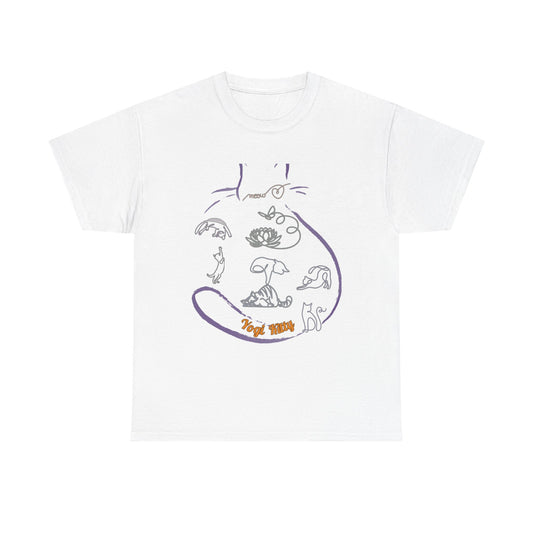 Yogi Kitty V8. Tee - Whimsical Yoga Cat Art