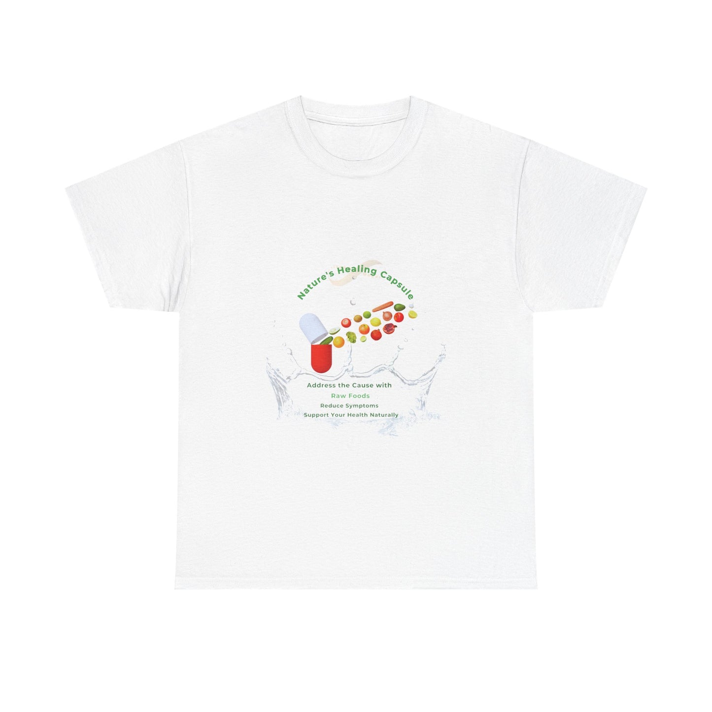Vibrant Health Inspiration Tee – Nature’s Healing Capsule Raw Food Design | Why Choose Raw Knowledge v6.2