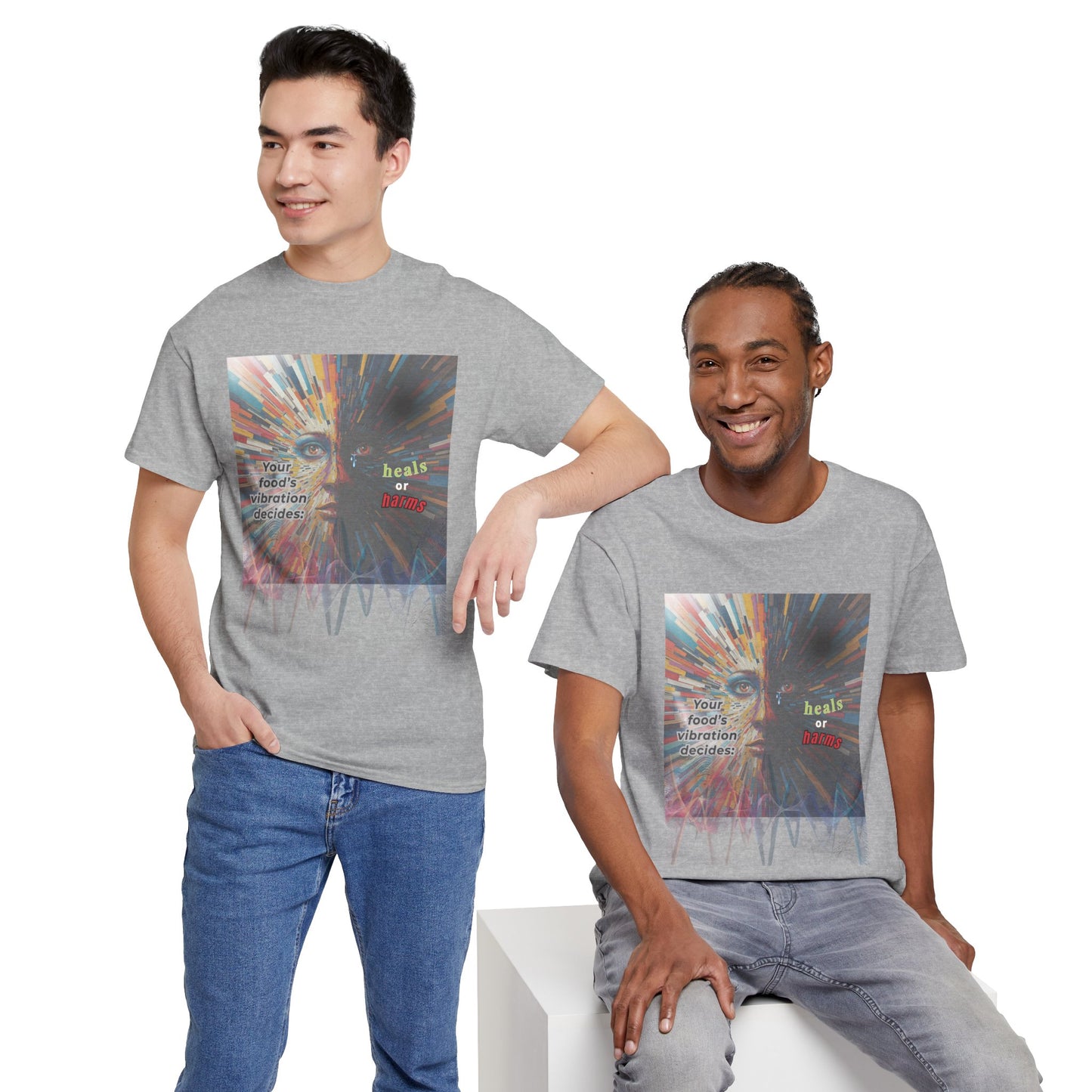 Why Choose Raw Knowledge v65. Tee - Healing vs Harm Food Design