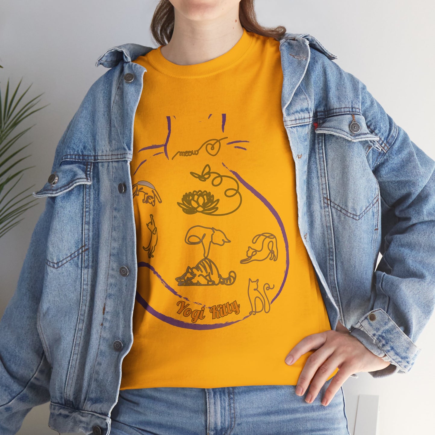 Yogi Kitty V8. Tee - Whimsical Yoga Cat Art