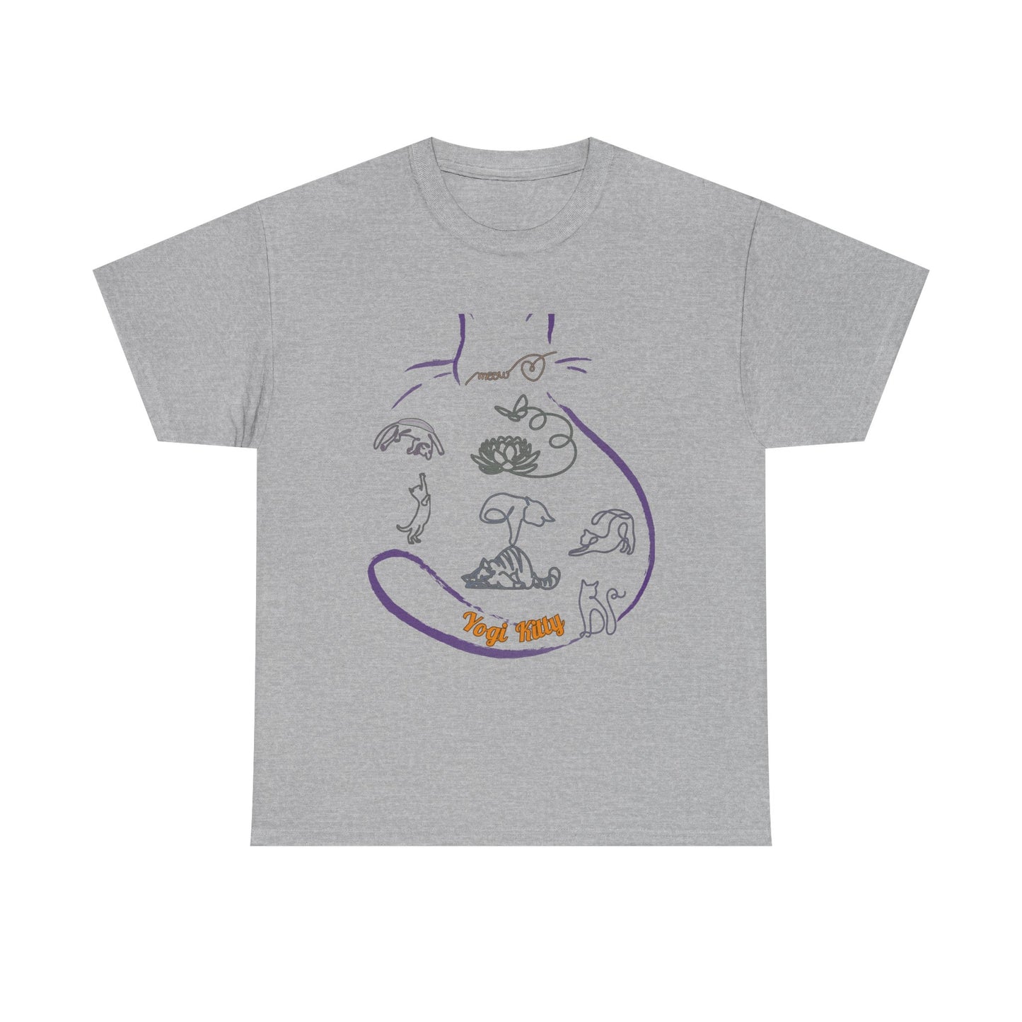 Yogi Kitty V8. Tee - Whimsical Yoga Cat Art