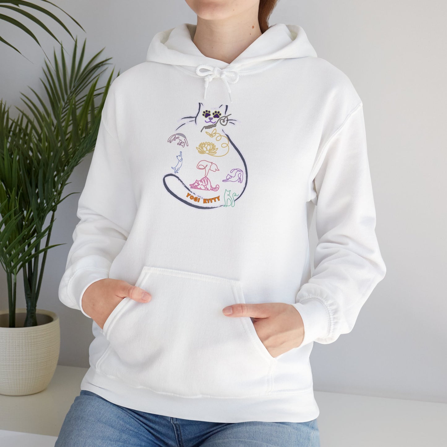 Yogi Kitty V10. Hoodie - Cute Yoga Cat Art