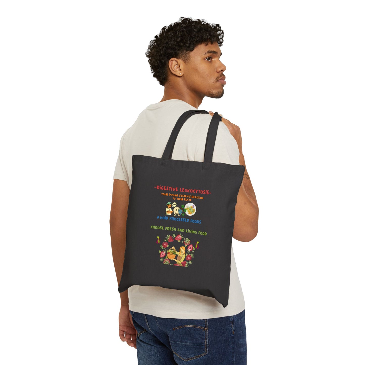 Canvas Tote Bag – Choose Fresh and Living Food | Why Choose Raw Knowledge v1-2