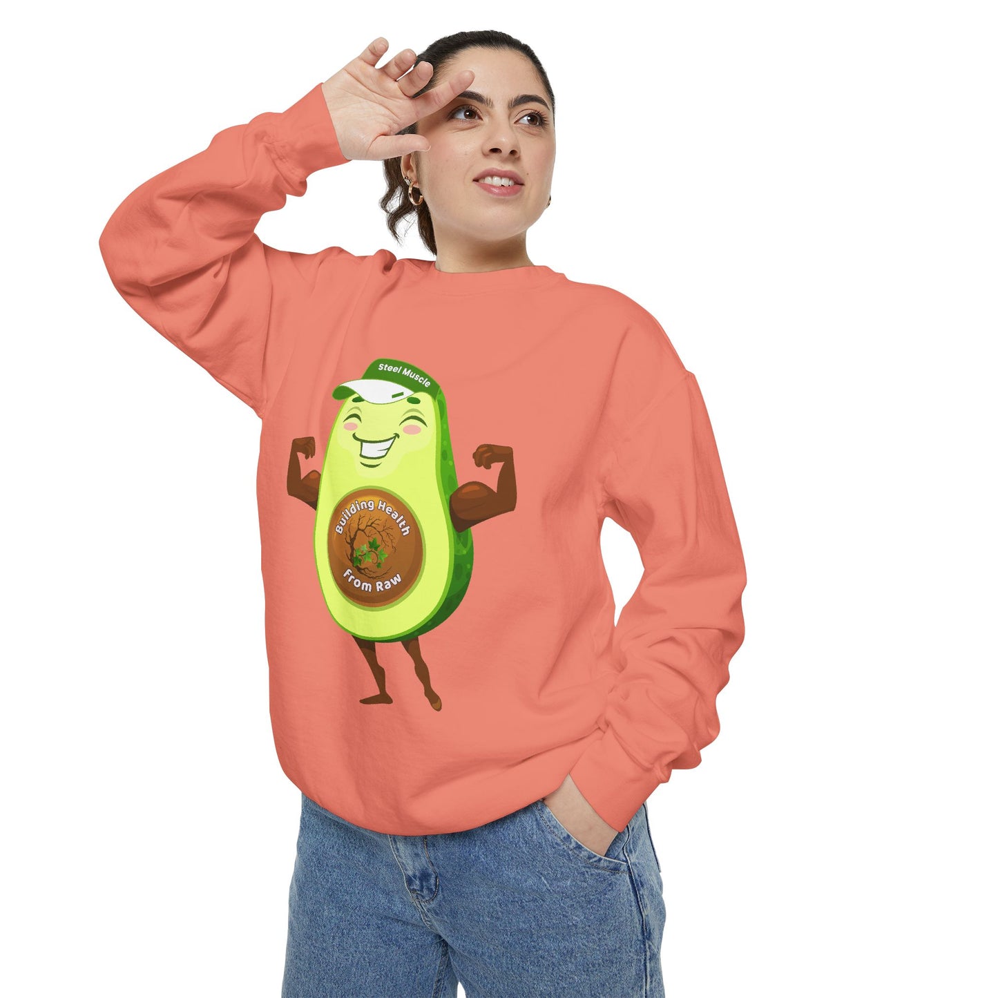 Funny Avocado Sweatshirt | Why Choose Raw Knowledge v3-2 – Cute Unisex Cozy Top for Foodies and Healthy Living