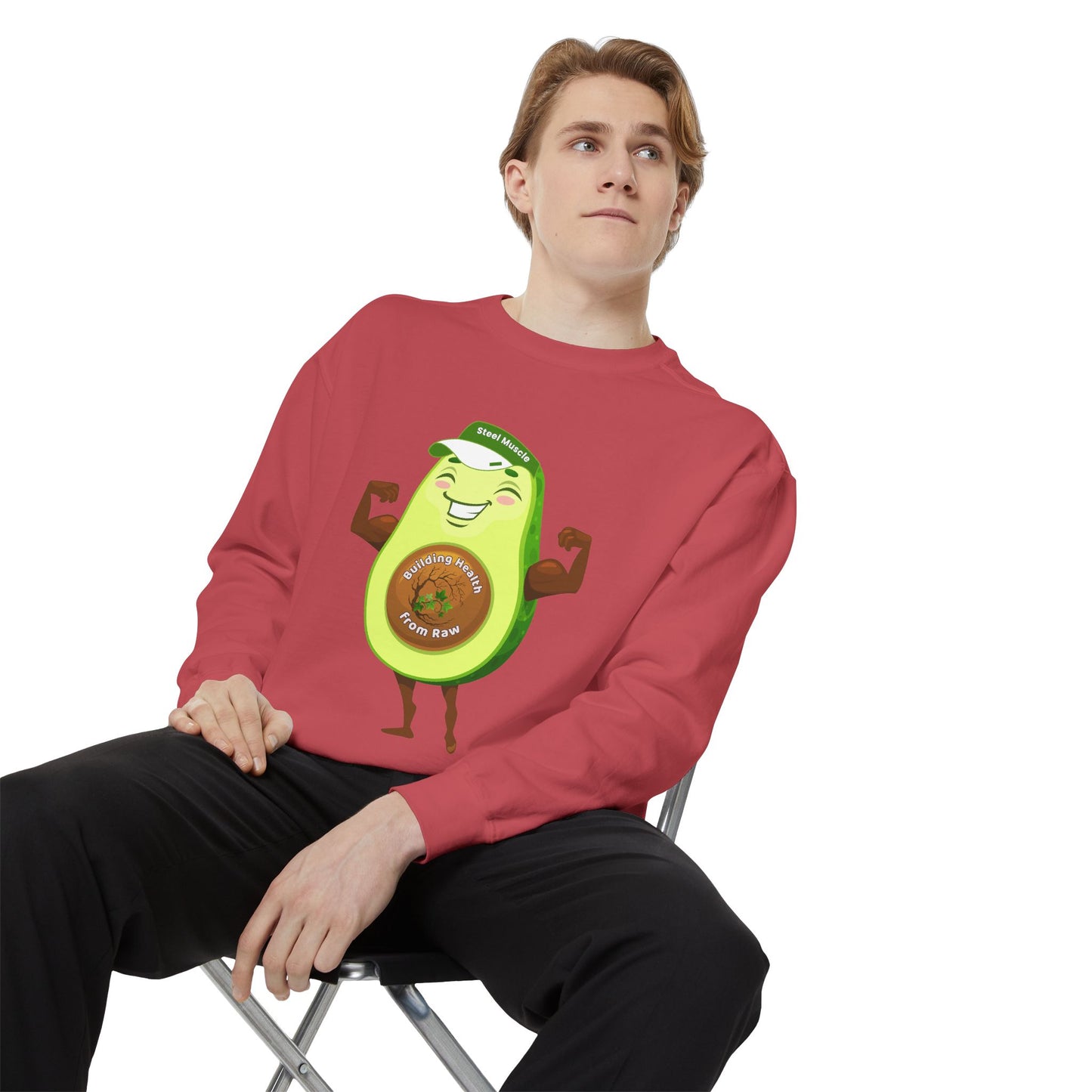 Funny Avocado Sweatshirt | Why Choose Raw Knowledge v3-2 – Cute Unisex Cozy Top for Foodies and Healthy Living