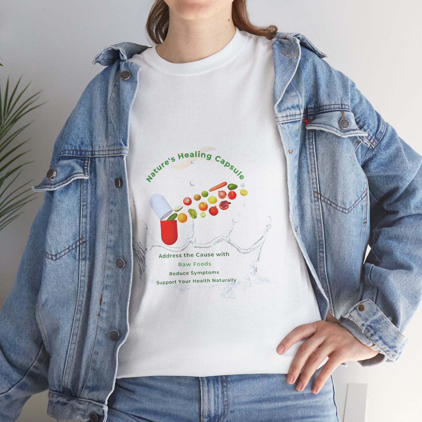 Vibrant Health Inspiration Tee – Nature’s Healing Capsule Raw Food Design | Why Choose Raw Knowledge v6.2