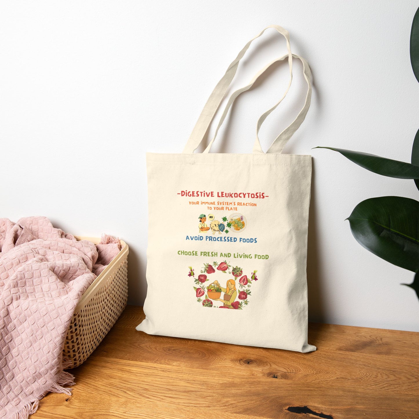 Canvas Tote Bag – Choose Fresh and Living Food | Why Choose Raw Knowledge v1-2