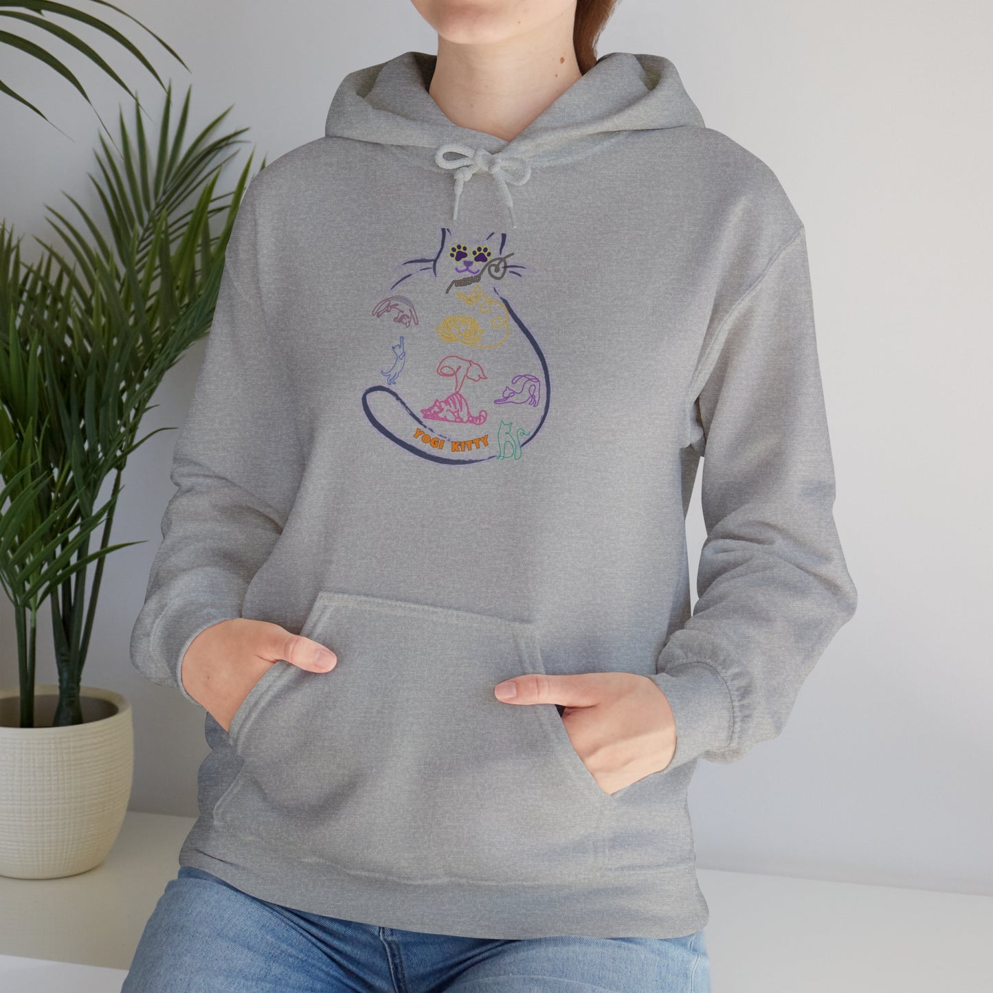 Yogi Kitty V10. Hoodie - Cute Yoga Cat Art