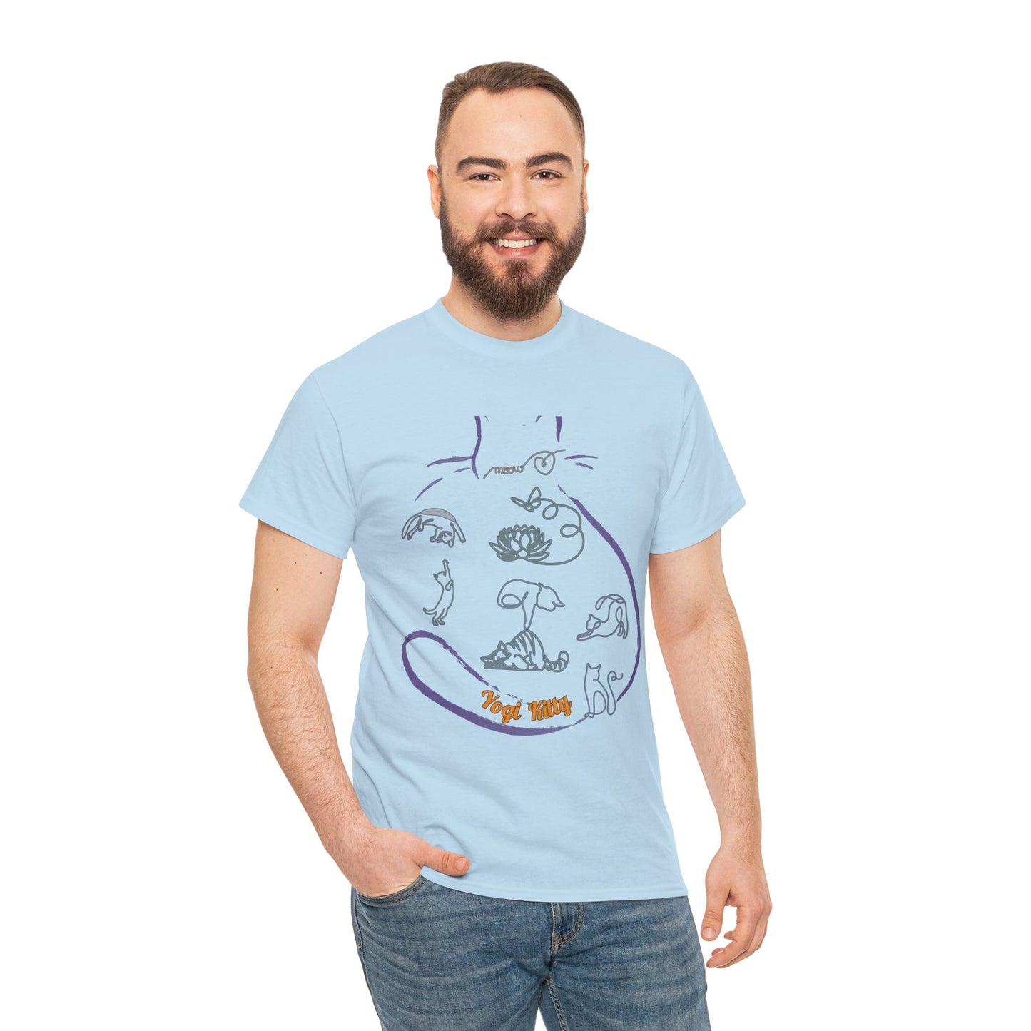 Yogi Kitty V8. Tee - Whimsical Yoga Cat Art