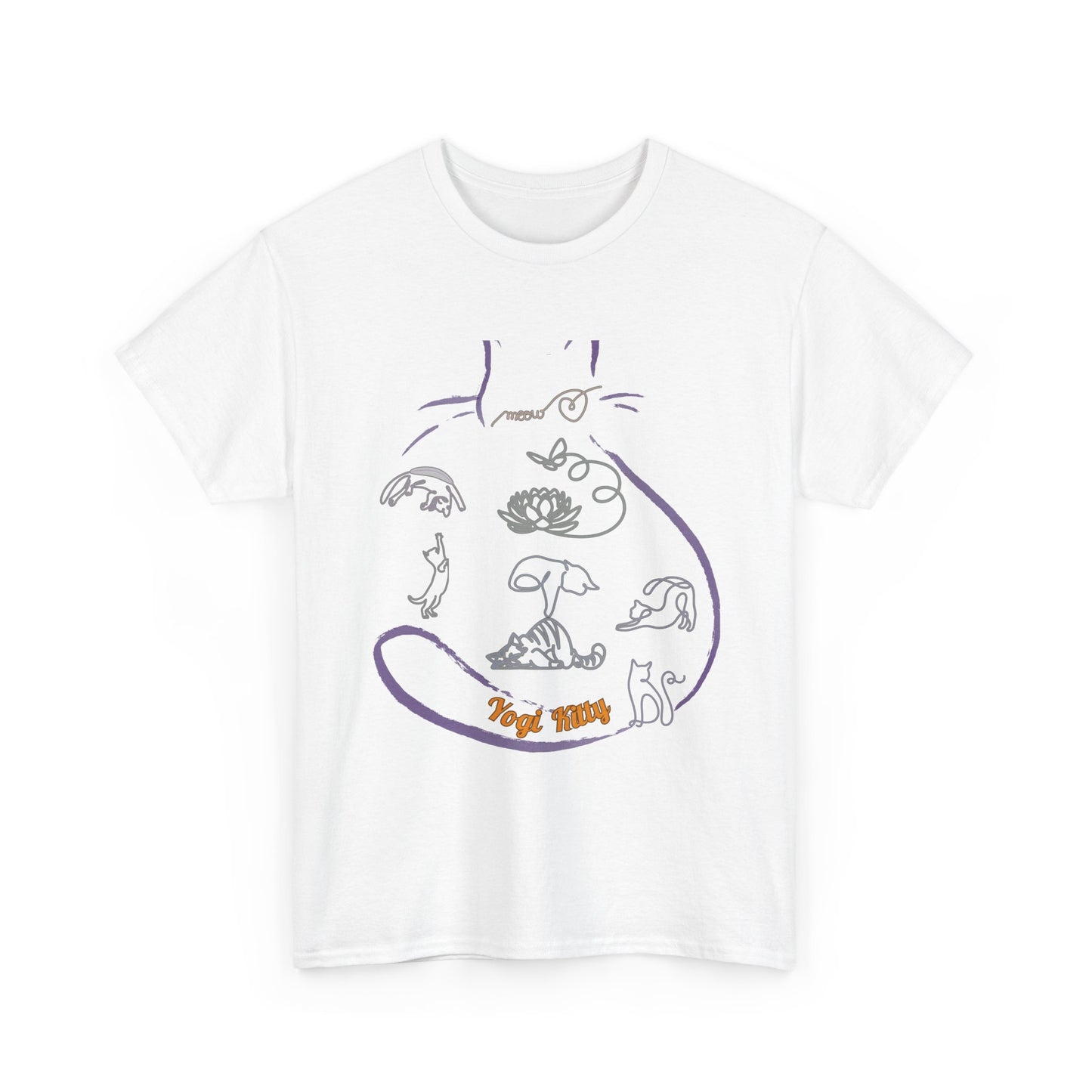 Yogi Kitty V8. Tee - Whimsical Yoga Cat Art