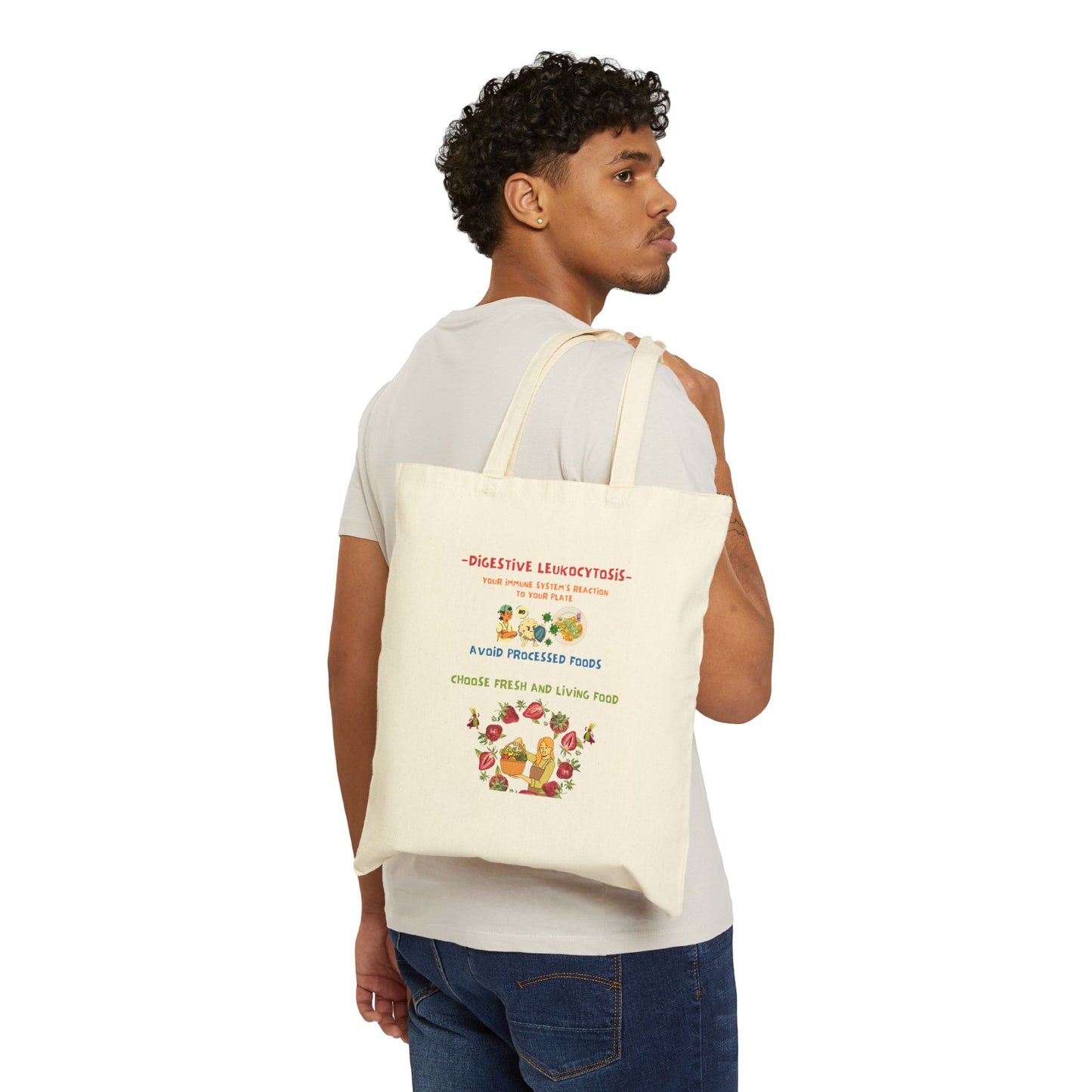 Canvas Tote Bag – Choose Fresh and Living Food | Why Choose Raw Knowledge v1-2
