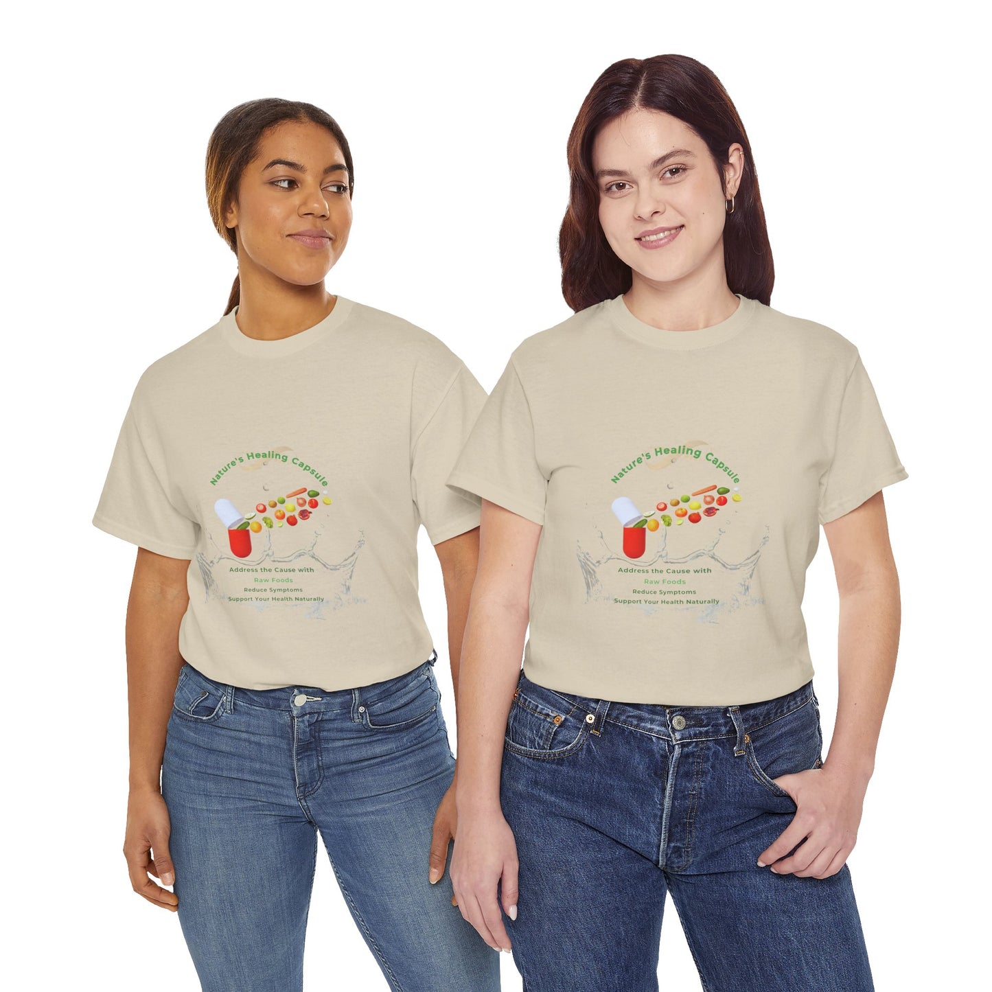 Vibrant Health Inspiration Tee – Nature’s Healing Capsule Raw Food Design | Why Choose Raw Knowledge v6.2