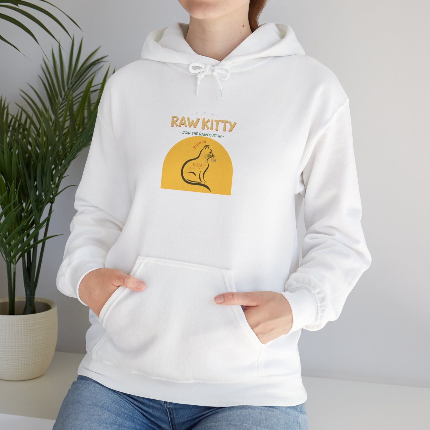 RAW KITTY V2.2 Hoodie - Nature Strength Cat Design