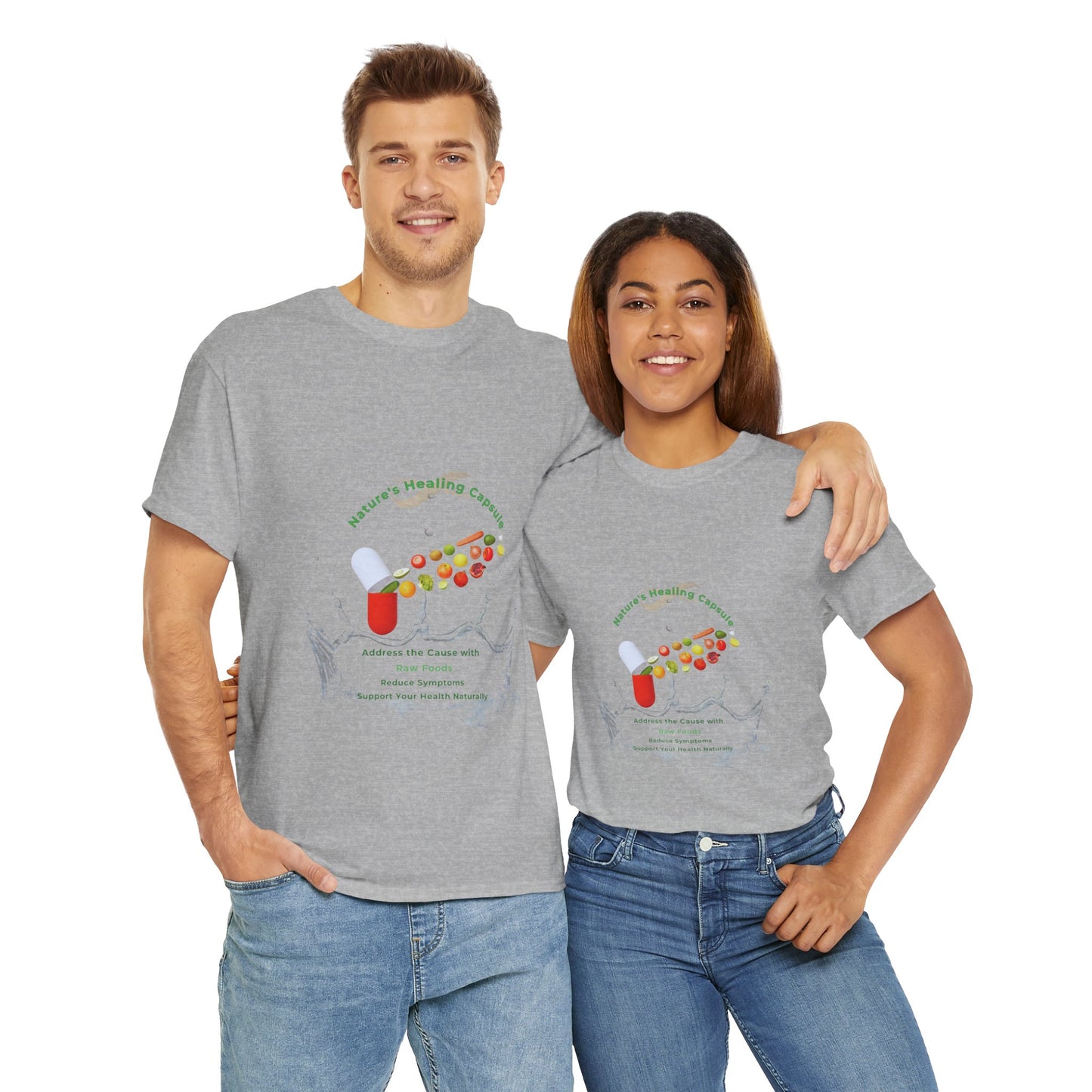 Vibrant Health Inspiration Tee – Nature’s Healing Capsule Raw Food Design | Why Choose Raw Knowledge v6.2