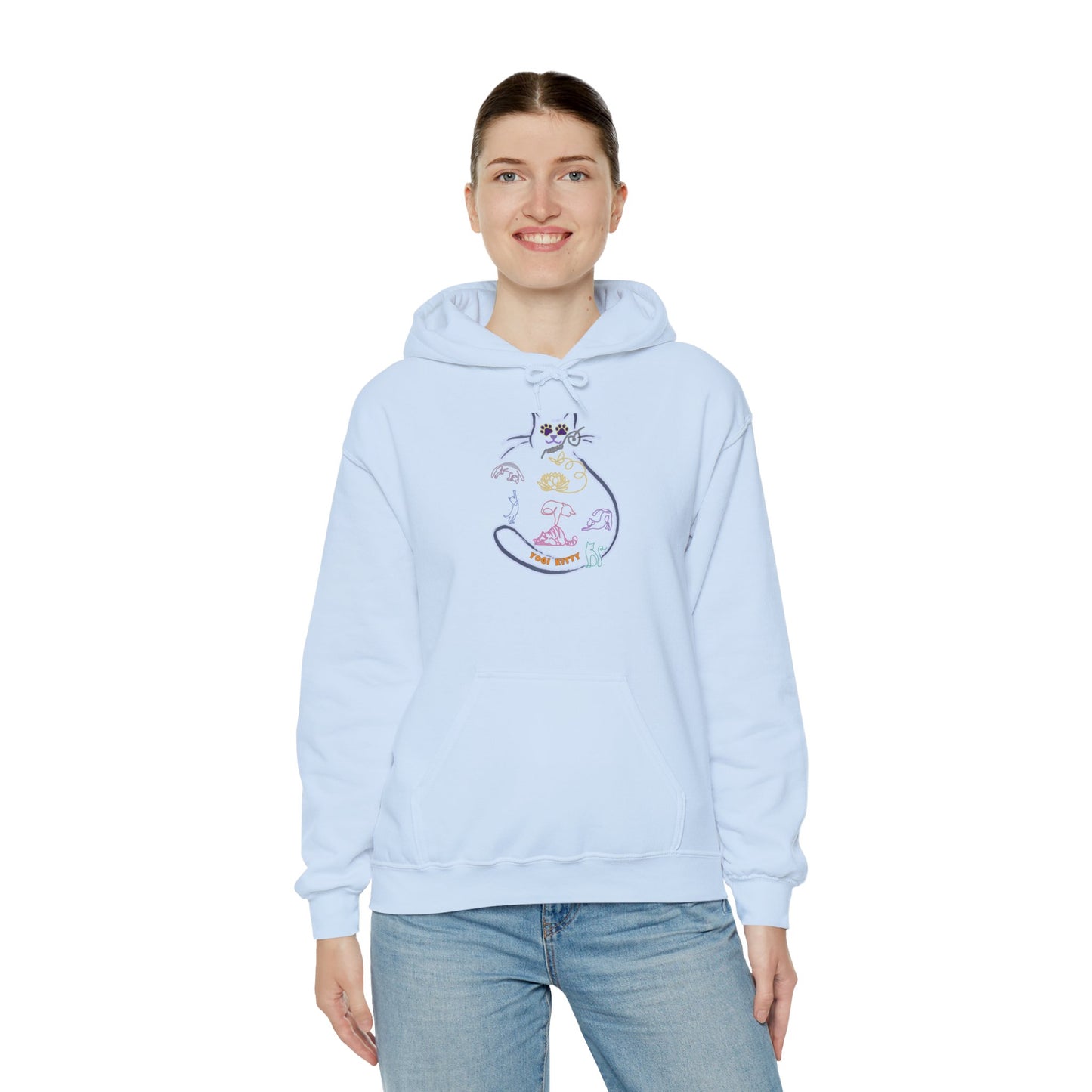 Yogi Kitty V10. Hoodie - Cute Yoga Cat Art