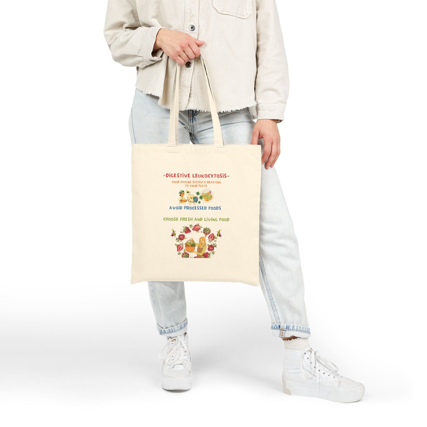 Canvas Tote Bag – Choose Fresh and Living Food | Why Choose Raw Knowledge v1-2