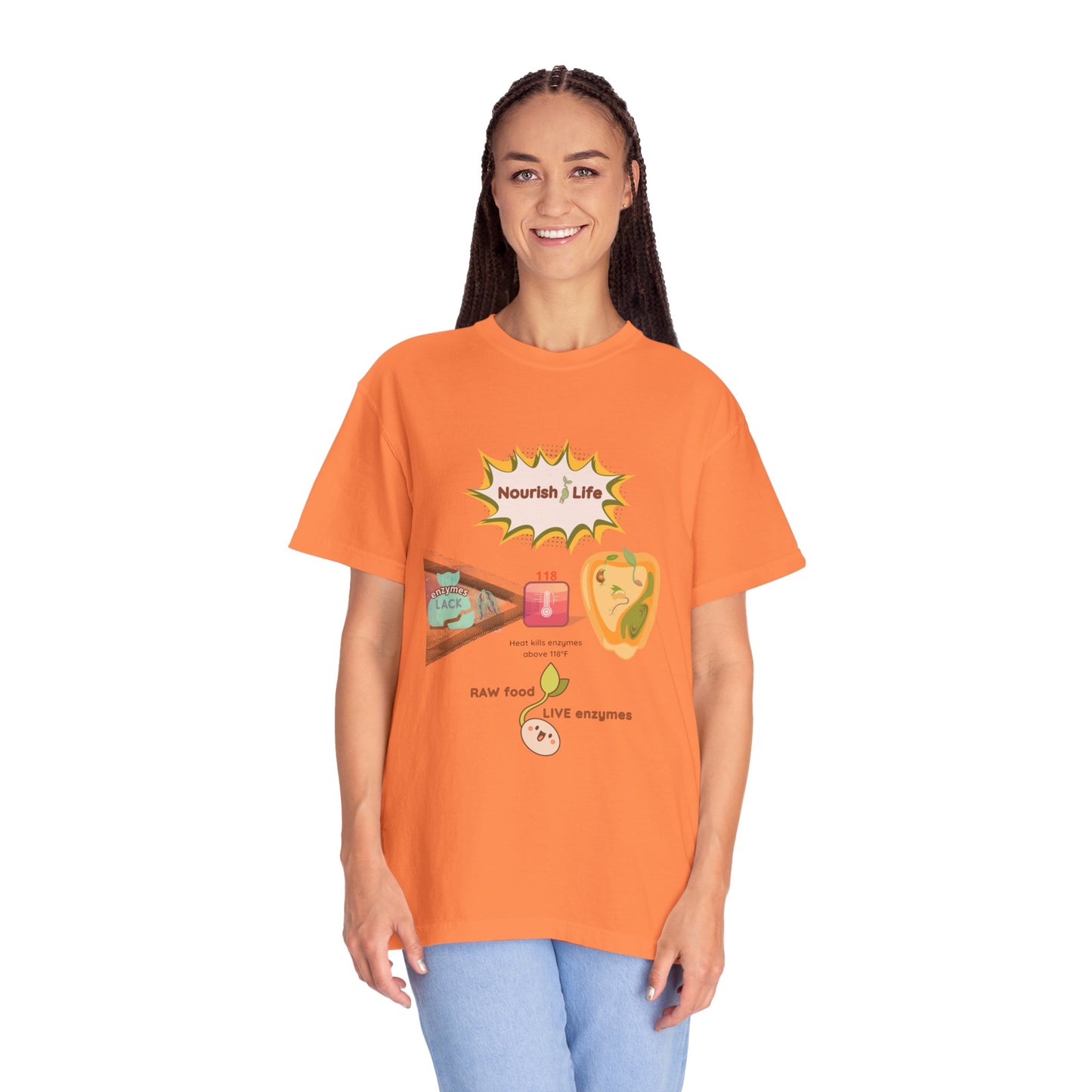 Nourish Life Raw Food T-Shirt – Unisex Garment-Dyed | Why Choose Raw Knowledge v5.2