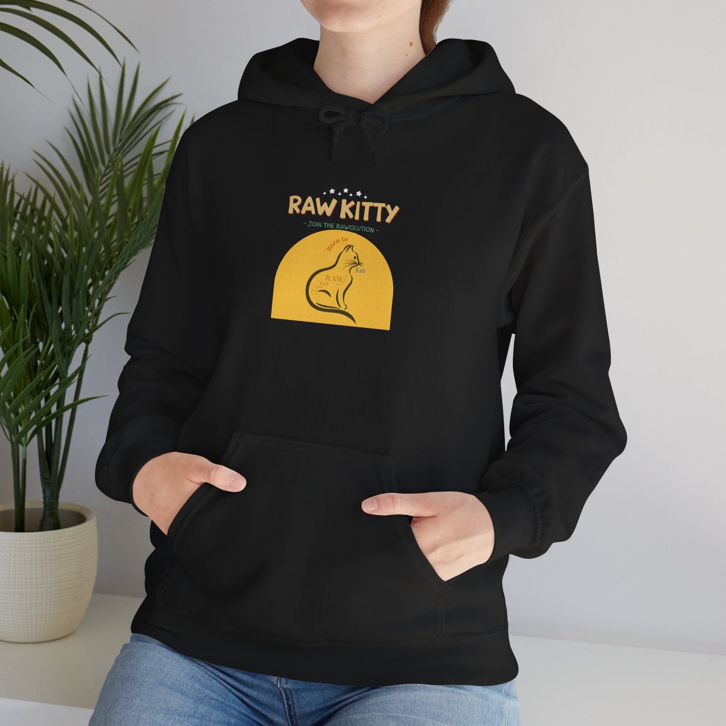 RAW KITTY V2.2 Hoodie - Nature Strength Cat Design