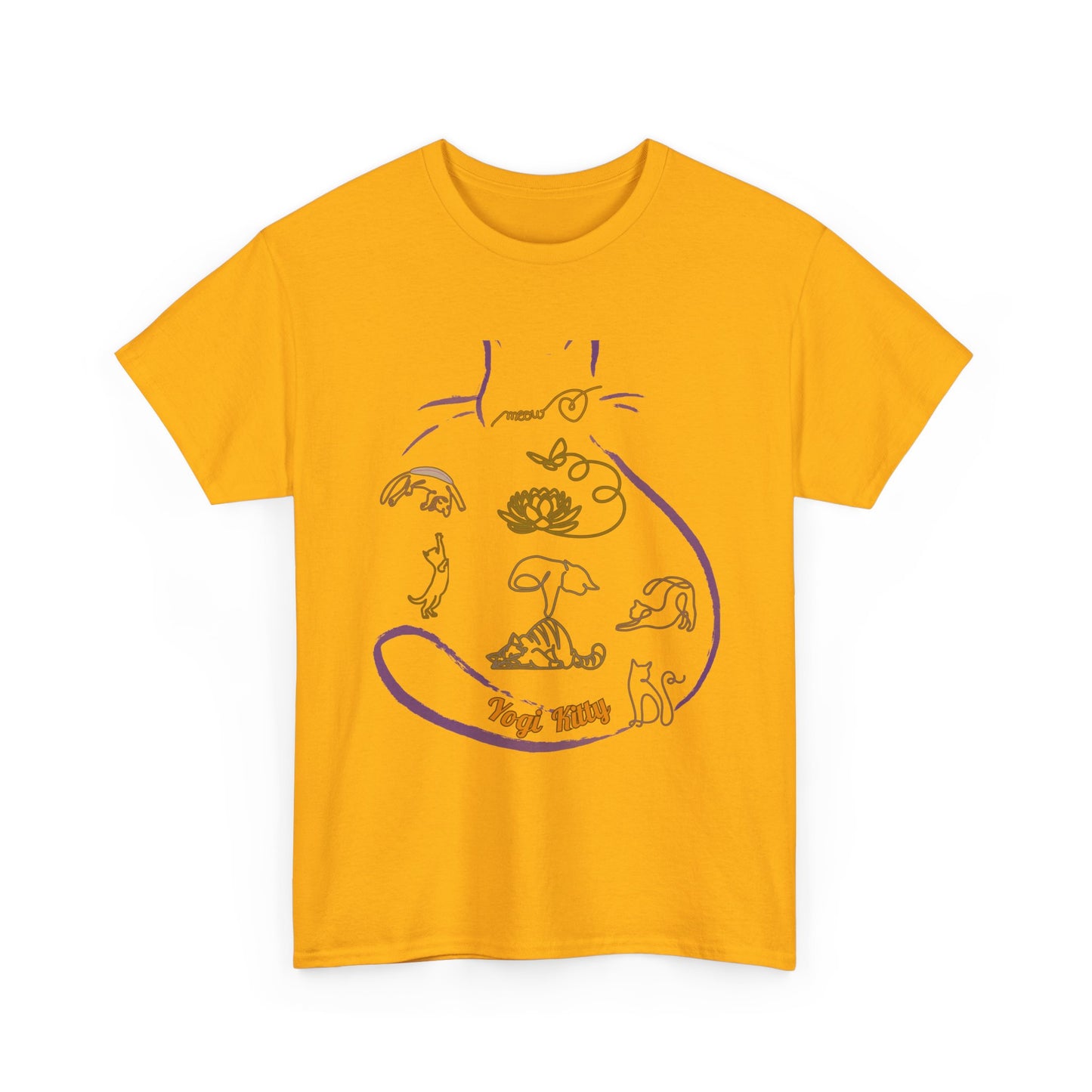 Yogi Kitty V8. Tee - Whimsical Yoga Cat Art