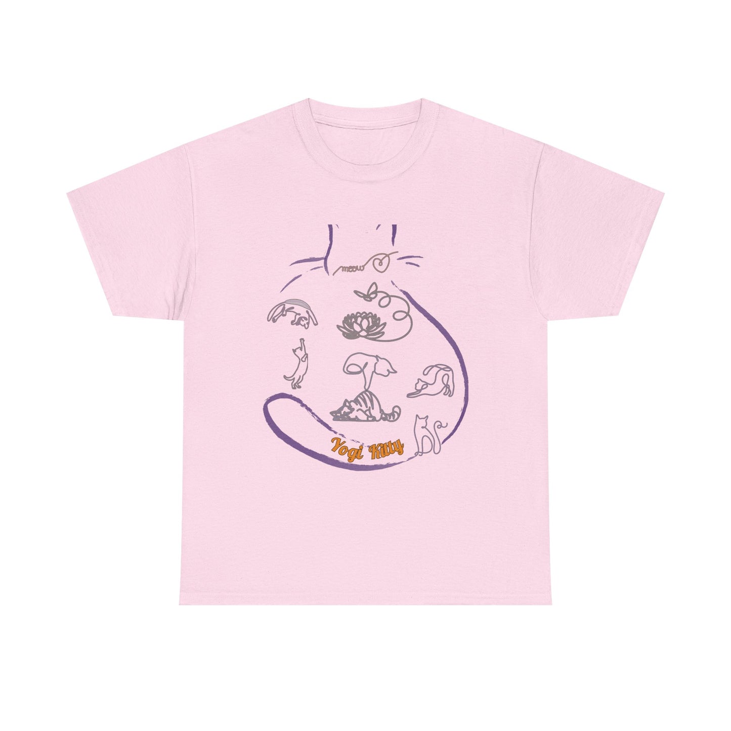 Yogi Kitty V8. Tee - Whimsical Yoga Cat Art