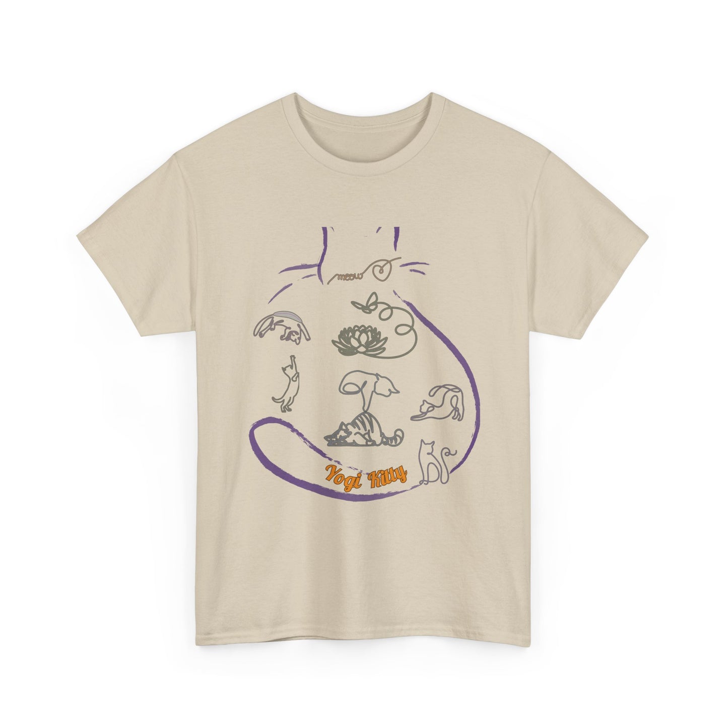 Yogi Kitty V8. Tee - Whimsical Yoga Cat Art