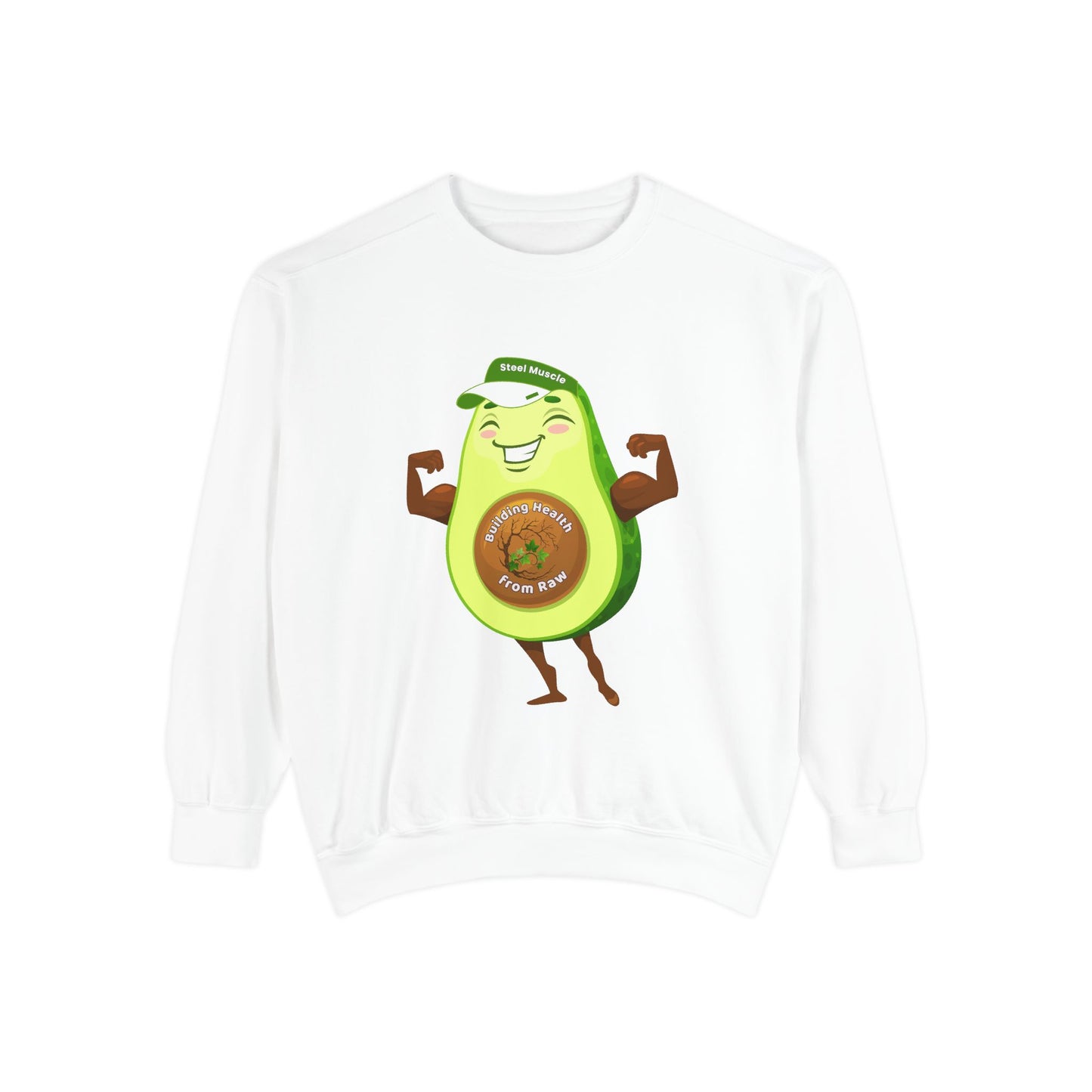 Funny Avocado Sweatshirt | Why Choose Raw Knowledge v3-2 – Cute Unisex Cozy Top for Foodies and Healthy Living