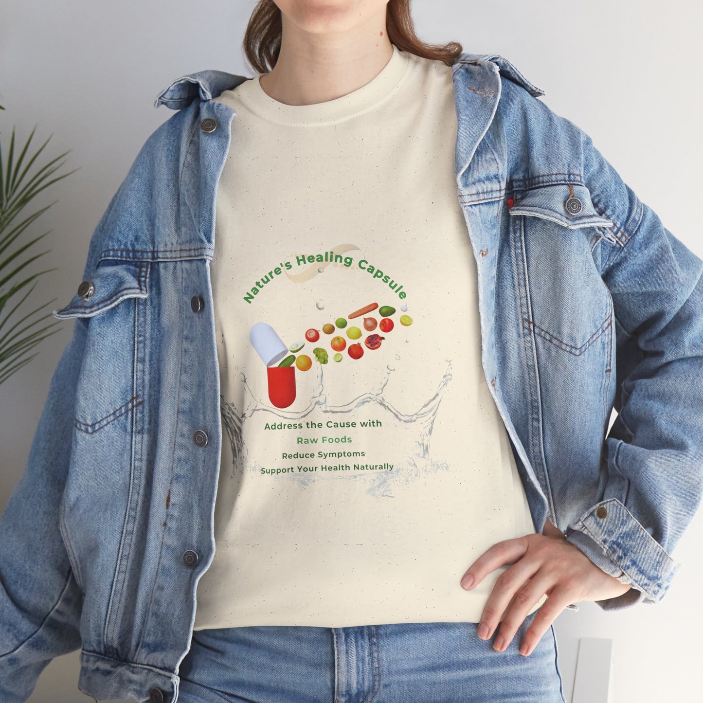 Vibrant Health Inspiration Tee – Nature’s Healing Capsule Raw Food Design | Why Choose Raw Knowledge v6.2