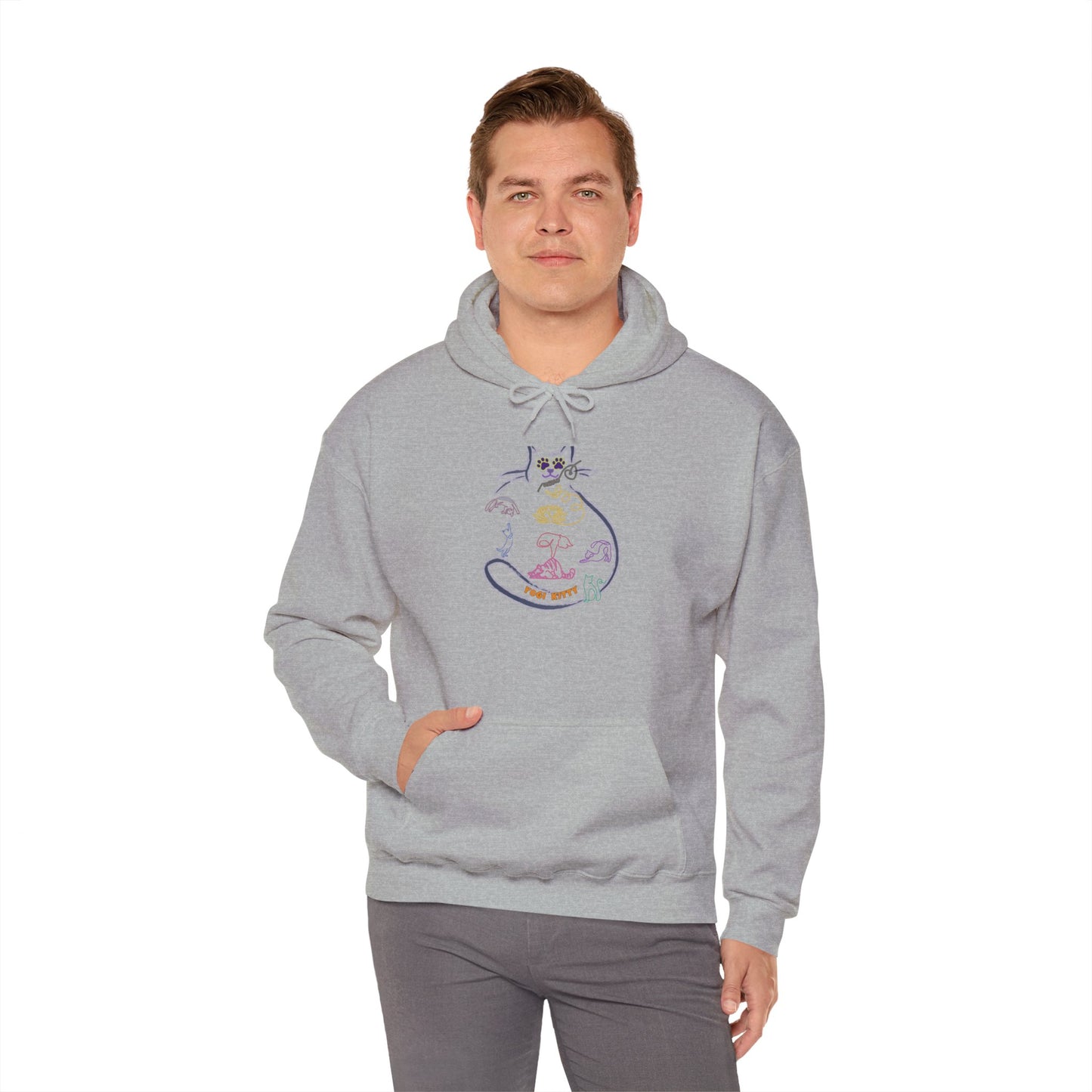 Yogi Kitty V10. Hoodie - Cute Yoga Cat Art