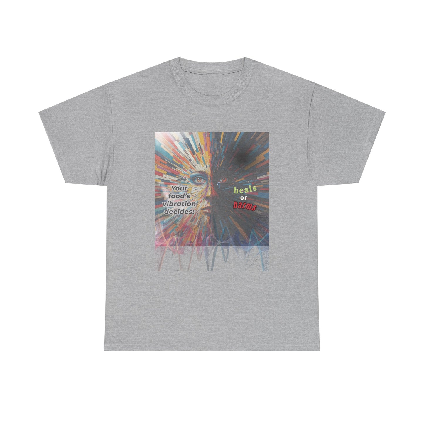 Why Choose Raw Knowledge v65. Tee - Healing vs Harm Food Design