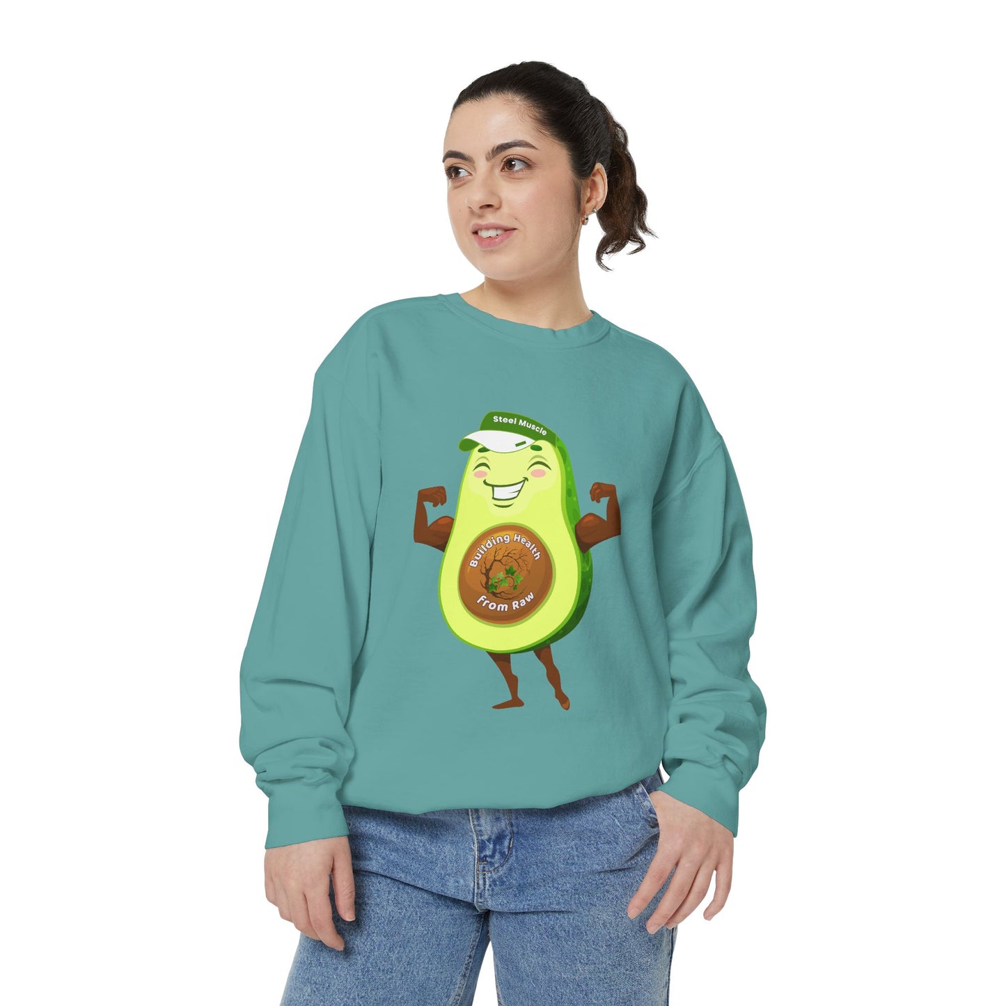 Funny Avocado Sweatshirt | Why Choose Raw Knowledge v3-2 – Cute Unisex Cozy Top for Foodies and Healthy Living