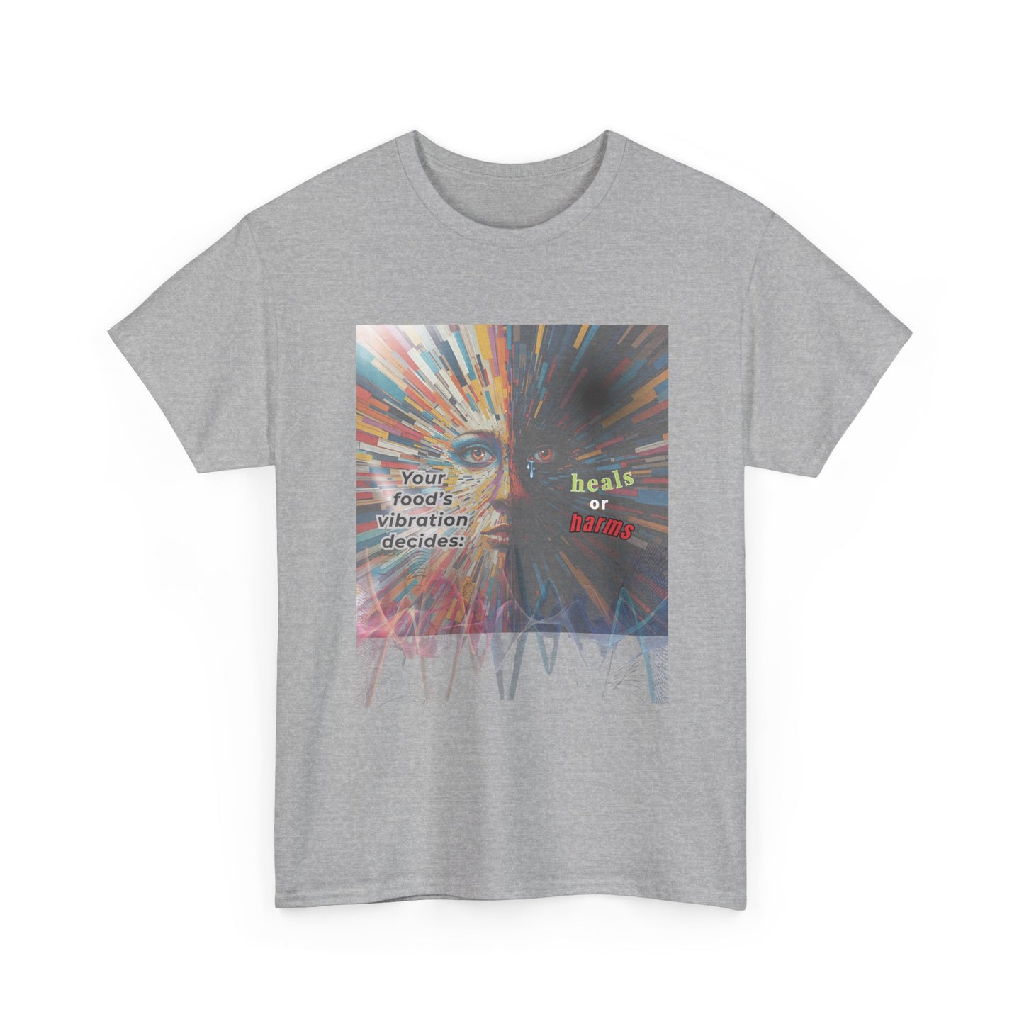 Why Choose Raw Knowledge v65. Tee - Healing vs Harm Food Design