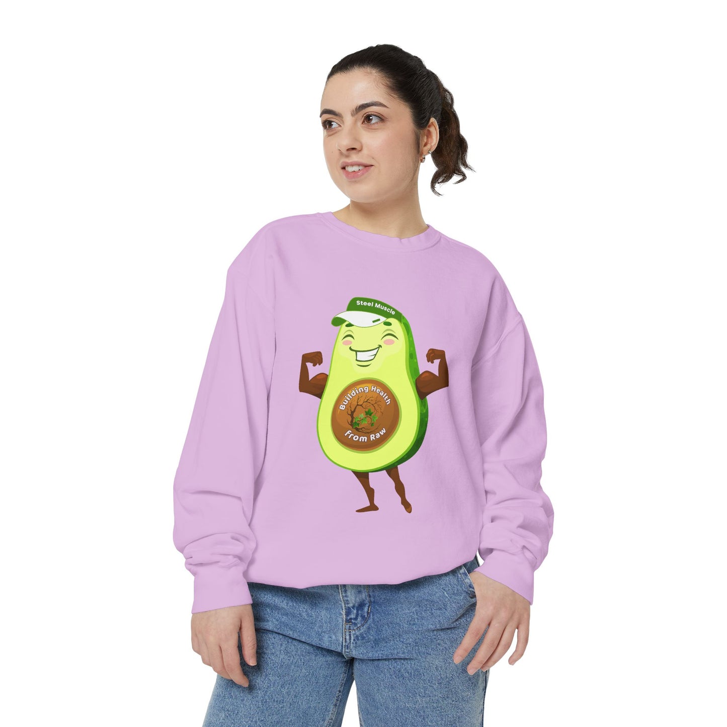 Funny Avocado Sweatshirt | Why Choose Raw Knowledge v3-2 – Cute Unisex Cozy Top for Foodies and Healthy Living